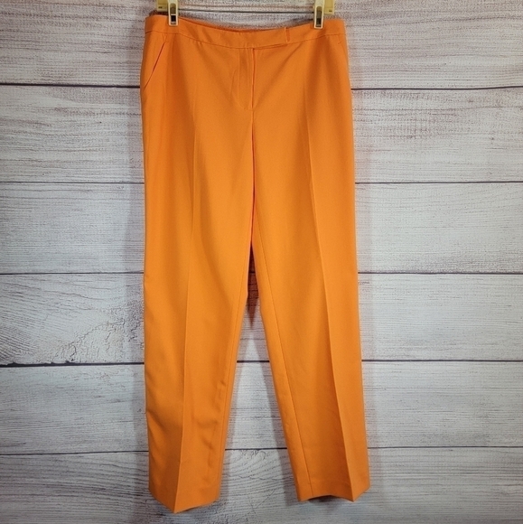MID-RISE Straight Leg Dress Pants with Pockets Orange Size 8 - Picture 1 of 3